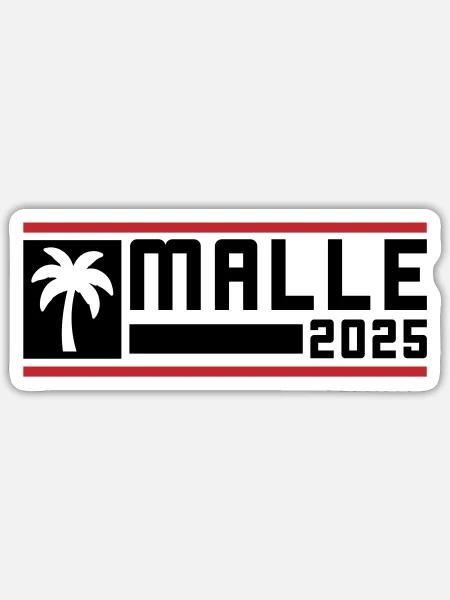 Malle 2025 Palme - Sticker Größe S (10 x 10 cm) - Mattweiß