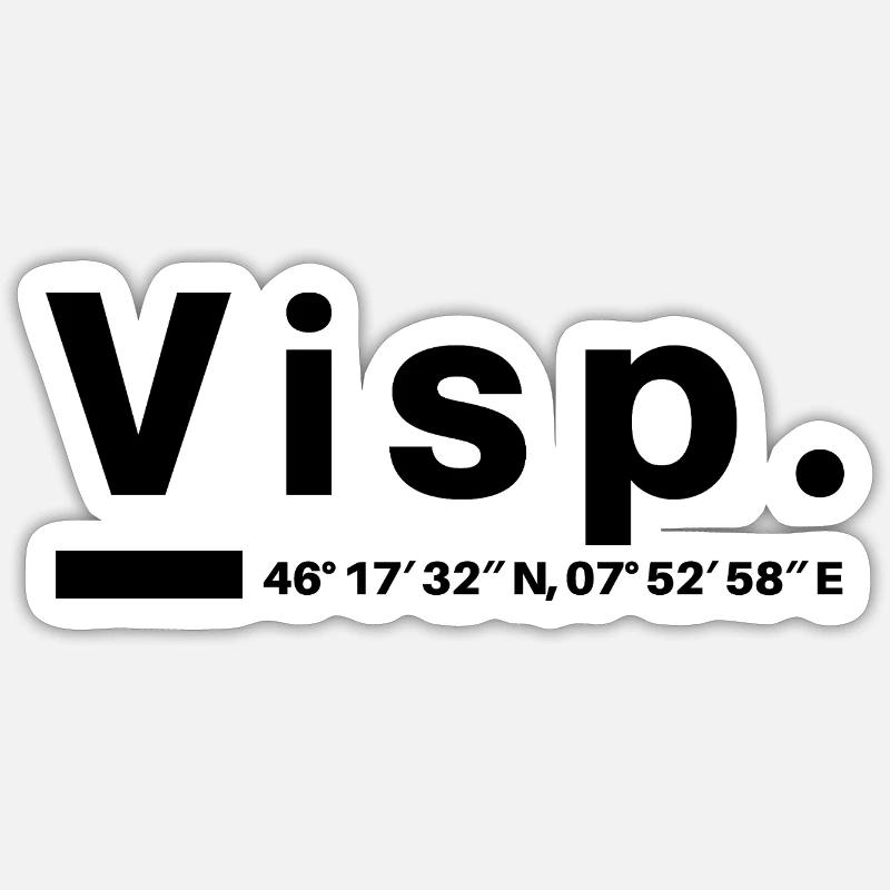 Viège Coordonnées Suisse Valais Visper Visperin Sticker taille S (10 x 10 cm)