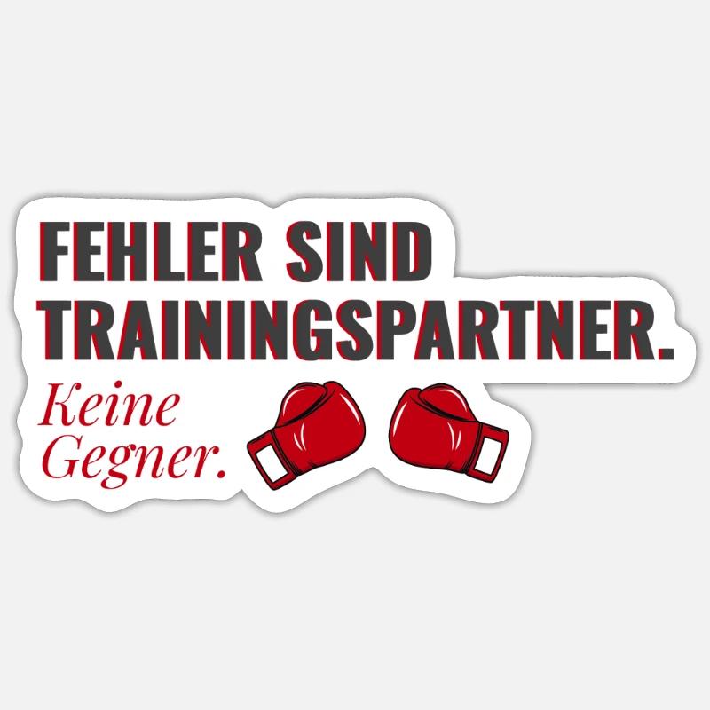 Fehler sind Trainingspartner – Mindset Shirt - Sticker Größe S (10 x 10 cm) - Mattweiß