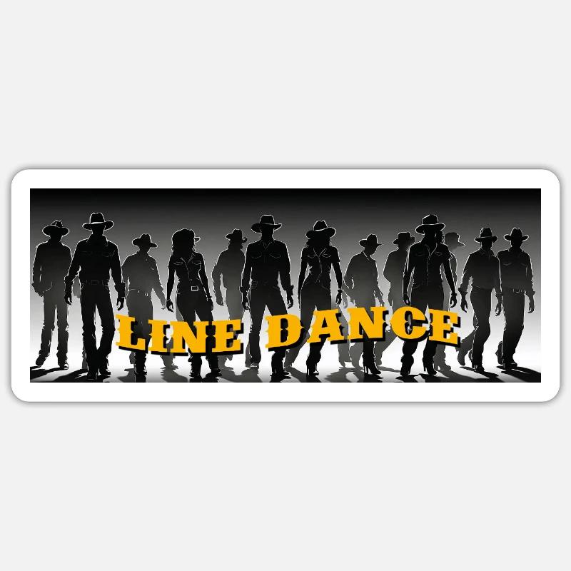 Line dance group dancing Sticker size S (10 x 10 cm)
