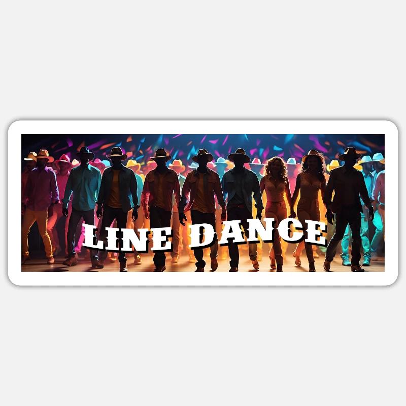 Line dance group dancing Sticker size S (10 x 10 cm)