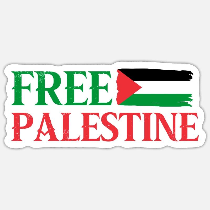 Librer Palestine - Sticker taille S (10 x 10 cm) - blanc mat