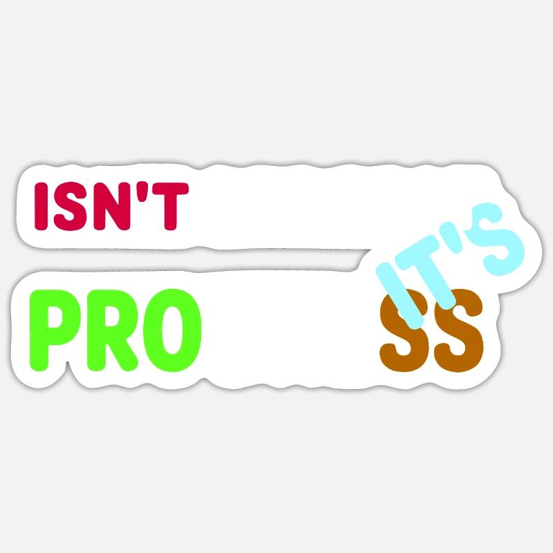 IT'S PROGRESS - Sticker size S (10 x 10 cm) - white matte