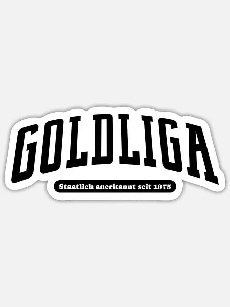 Goldliga - Goldene Hochzeit Goldenehochzeit - Sticker Größe S (10 x 10 cm) - Mattweiß
