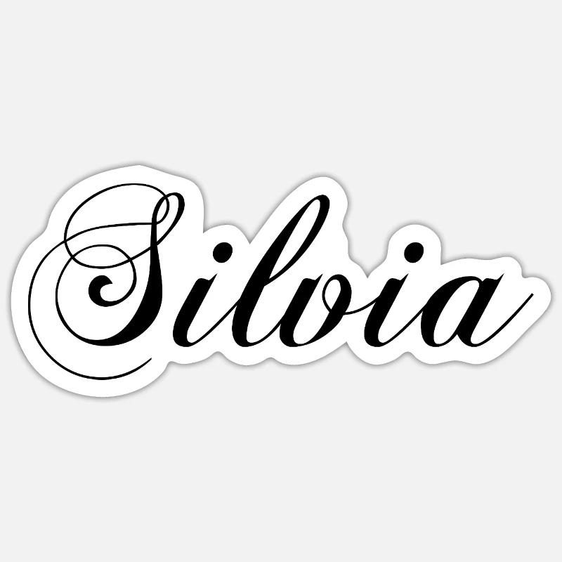 "Silvia" mit elegantem Charakter – Geschenkidee - Sticker Größe S (10 x 10 cm) - Mattweiß