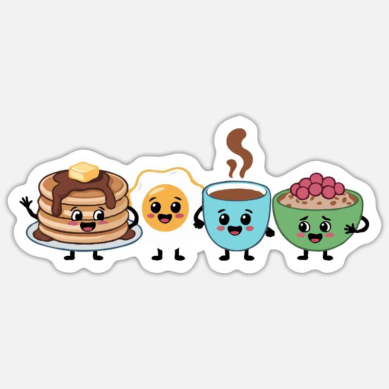Cute Food & Beverage Breakfast Pattern Sticker size S (10 x 10 cm)