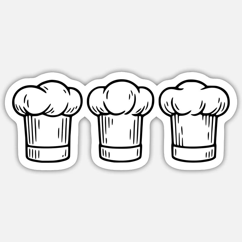 3 Toques - Sticker taille S (10 x 10 cm) - blanc mat