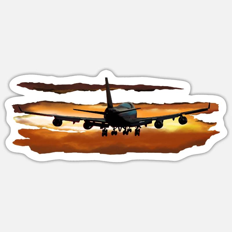 Passagierflugzeug - Sticker Größe S (10 x 10 cm) - Mattweiß