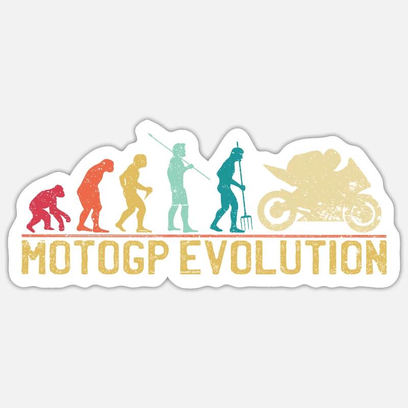 Motocross Evolution Silhouette Design - Sticker Größe S (10 x 10 cm) - Mattweiß