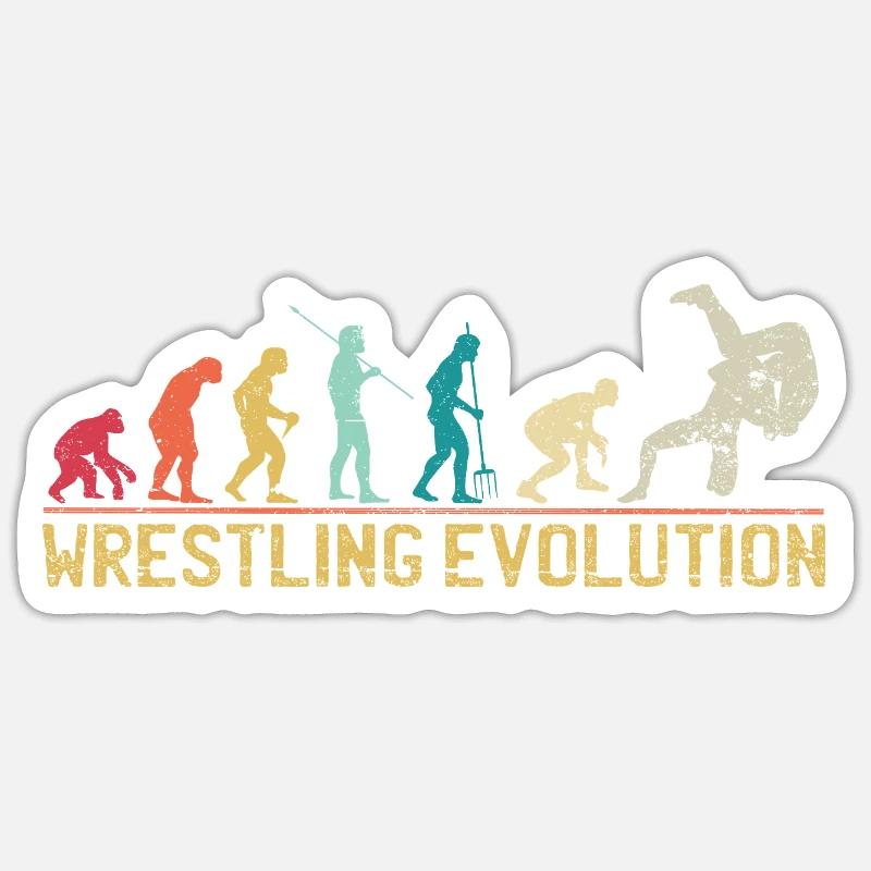 Wrestling Evolution Artwork - Sticker size S (10 x 10 cm) - white matte