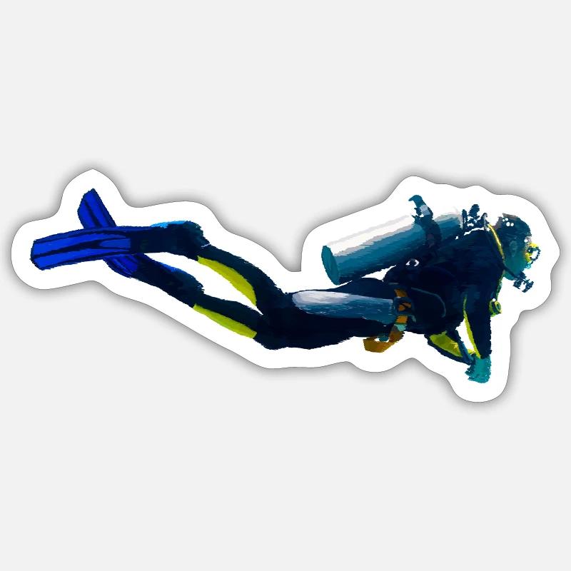 Diver - Sticker size S (10 x 10 cm) - white matte