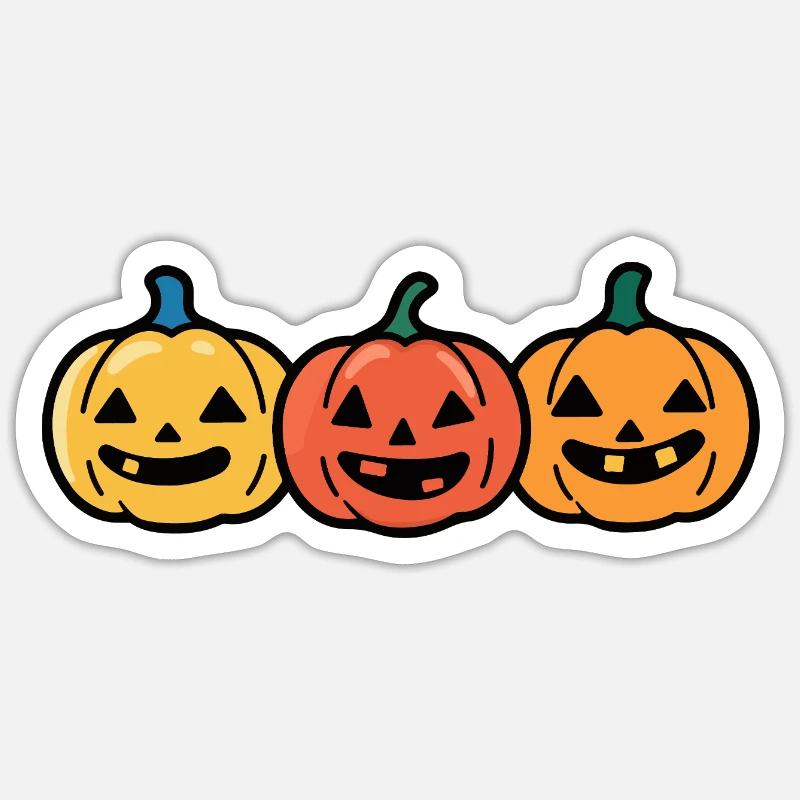 Pumpkin Halloween Comic - Sticker size S (10 x 10 cm) - white matte