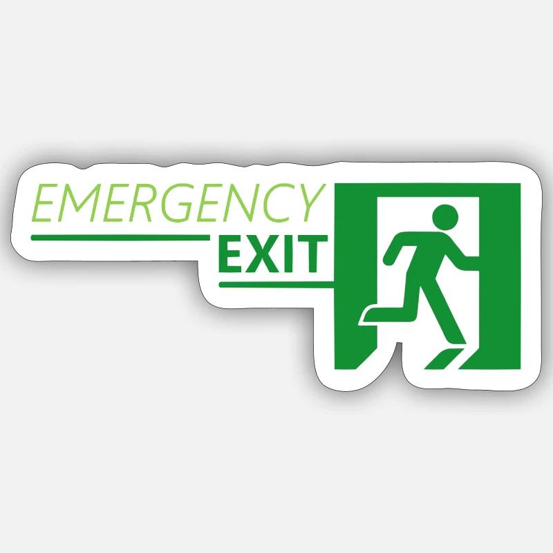Emergency EXIT Classic Green Sticker size S (10 x 10 cm)