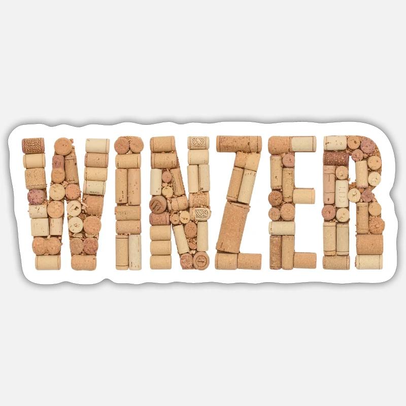 Vigneron – Cork Design - Sticker taille S (10 x 10 cm) - blanc mat