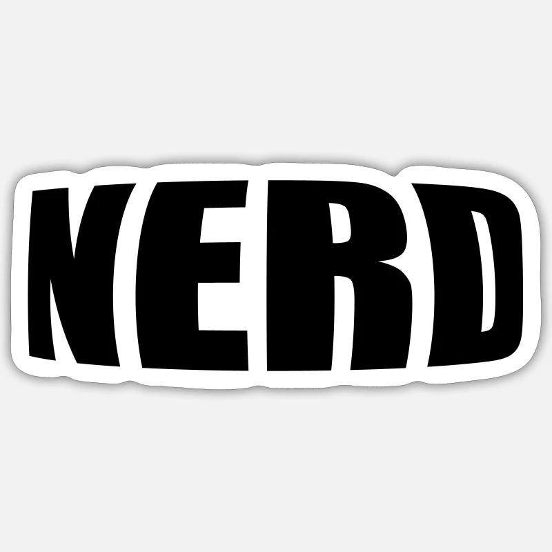 Nerd - Sticker taille S (10 x 10 cm) - blanc mat