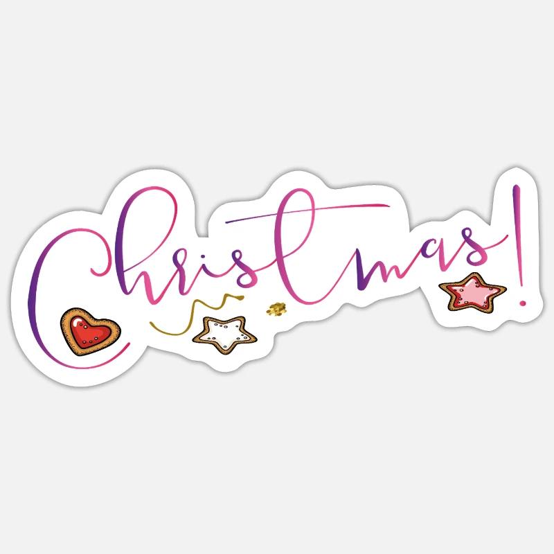 Noël - Sticker taille S (10 x 10 cm) - blanc mat