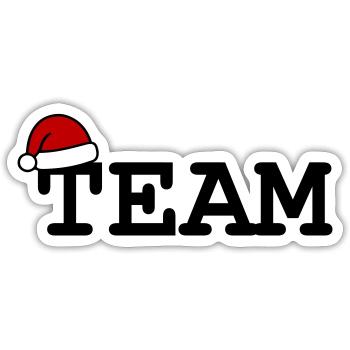 Équipe Chapeau de Noël - Sticker taille S (10 x 10 cm) - blanc mat - Devant