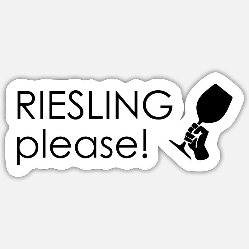 Riesling please! - Sticker Größe S (10 x 10 cm) - Mattweiß