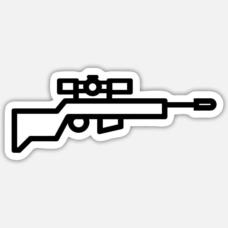 sniper - Sticker size S (10 x 10 cm) - white matte