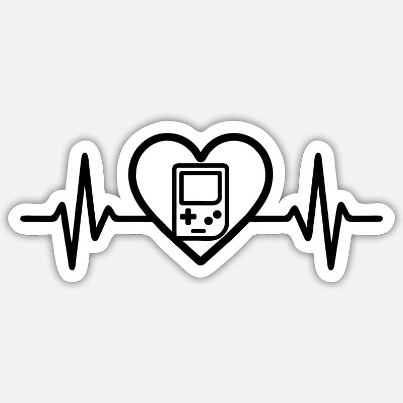Heart Retrogaming – Retro Portable Console Sticker size S (10 x 10 cm)