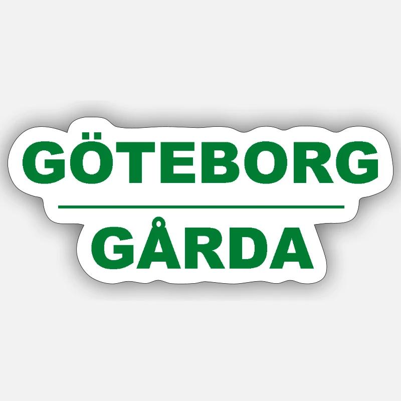 Göteborg Gårda – Green-black design - Sticker size S (10 x 10 cm) - white matte