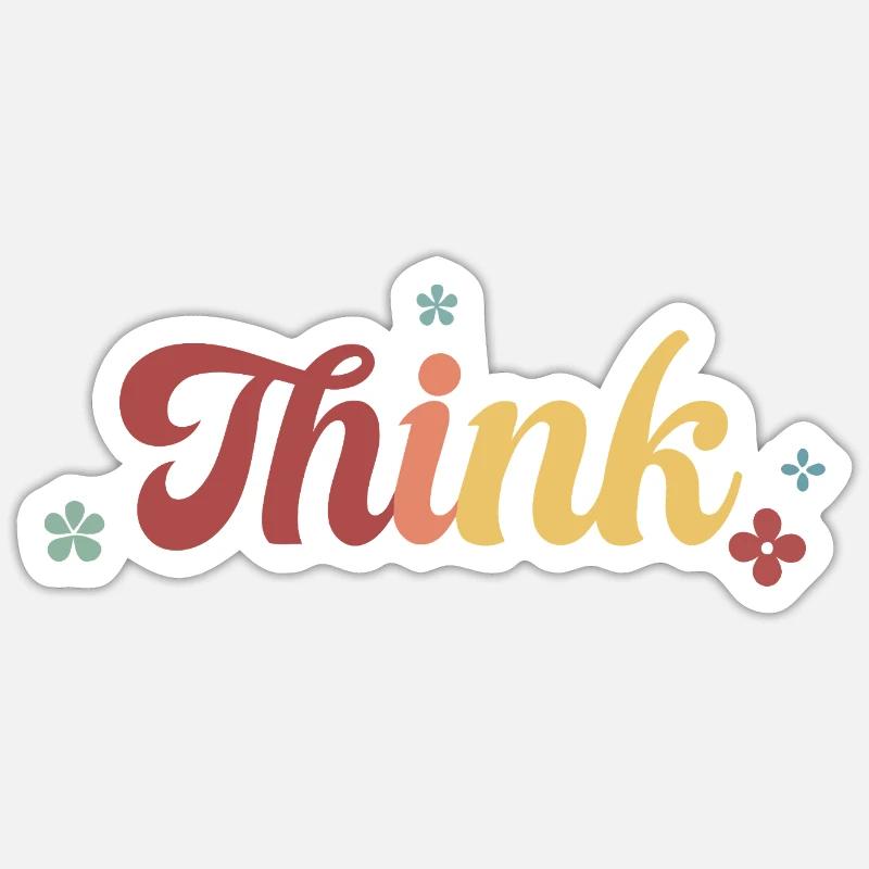 Think Floral Retro Gradient - Sticker size S (10 x 10 cm) - white matte