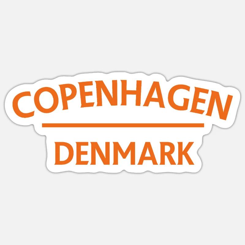 Copenhague – Danemark Textdesign - Sticker taille S (10 x 10 cm) - blanc mat