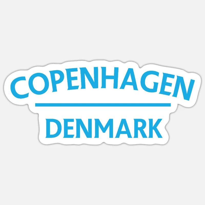 Copenhague – Danemark Textdesign - Sticker taille S (10 x 10 cm) - blanc mat
