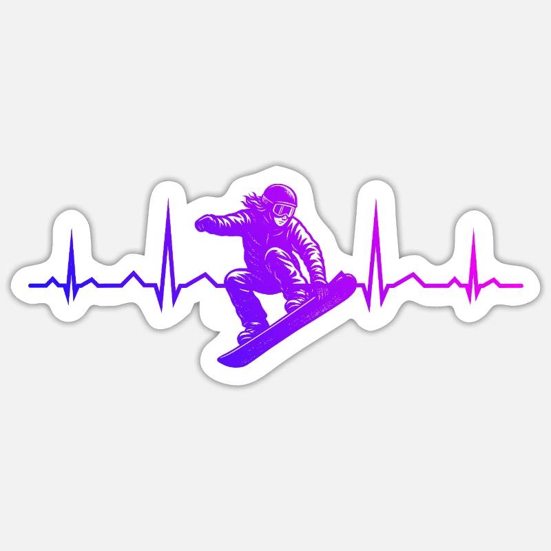 Ambiances snowboard pour snowboard - Sticker taille S (10 x 10 cm) - blanc mat