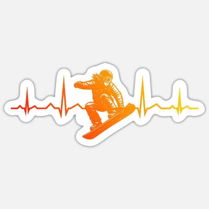 Snowboard motif with recognition value - Sticker size S (10 x 10 cm) - white matte