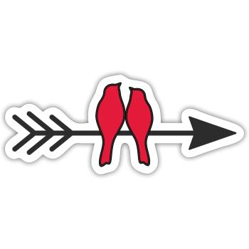 verliebte Vögel - Sticker Größe S (10 x 10 cm) - Mattweiß - Vorne