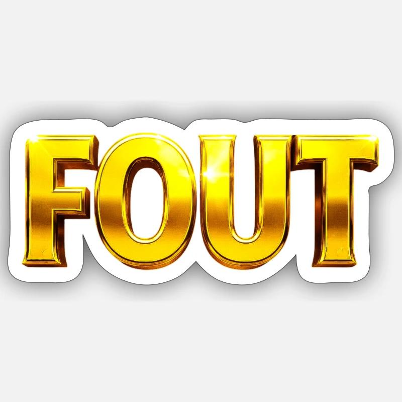 Golden Error Typography Sticker size S (10 x 10 cm)