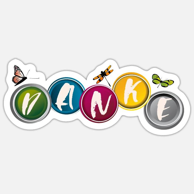 Danke  - Sticker Größe S (10 x 10 cm) - Mattweiß