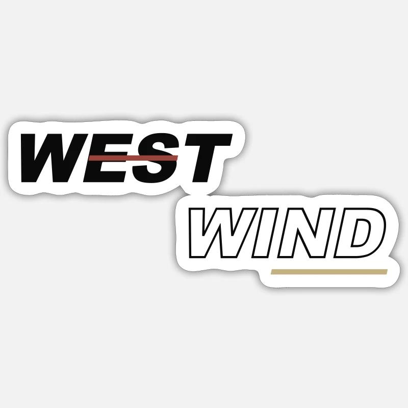 WEST WIND - Sticker size S (10 x 10 cm) - white matte