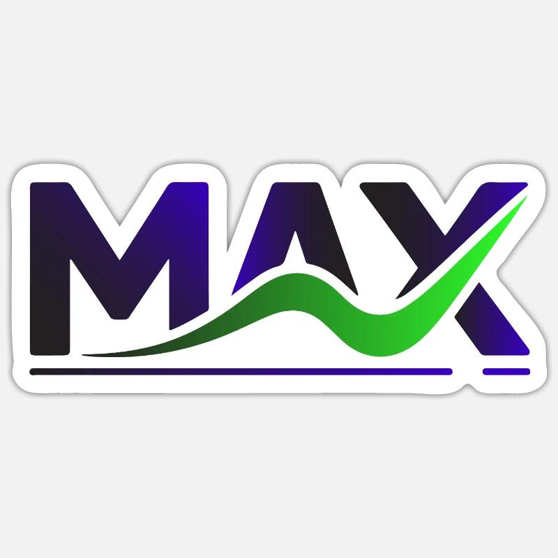 MAX Wave Gradient Logo Tee - Sticker Größe S (10 x 10 cm) - Mattweiß