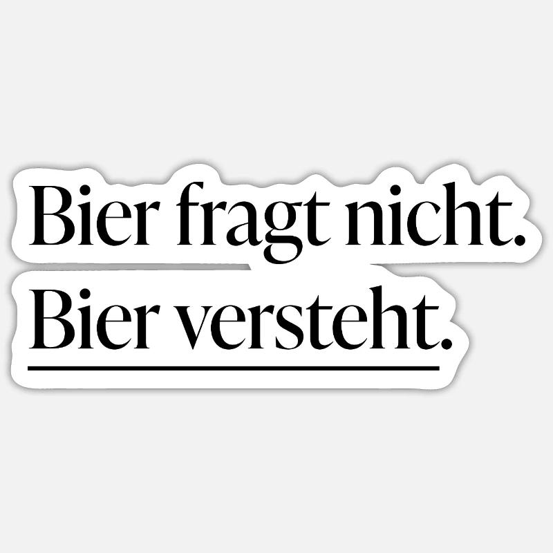 Beer comprend - Sticker taille S (10 x 10 cm) - blanc mat