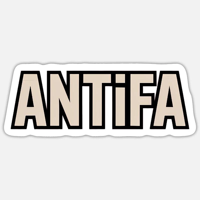 Antifa - Antifascist Merch - Sticker Größe S (10 x 10 cm) - Mattweiß