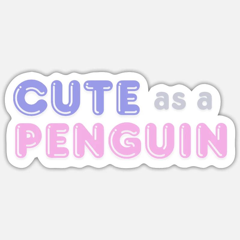 Mignon comme un manchot - Sticker taille S (10 x 10 cm) - blanc mat