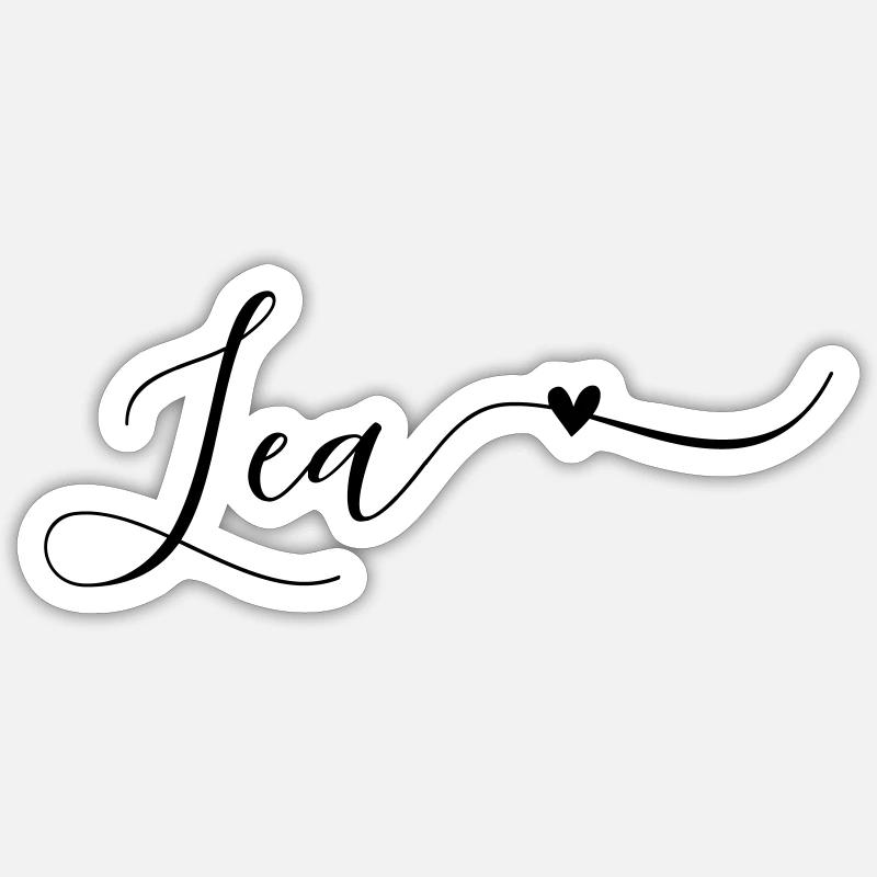 Lea Prénom Décoratif - Sticker taille S (10 x 10 cm) - blanc mat