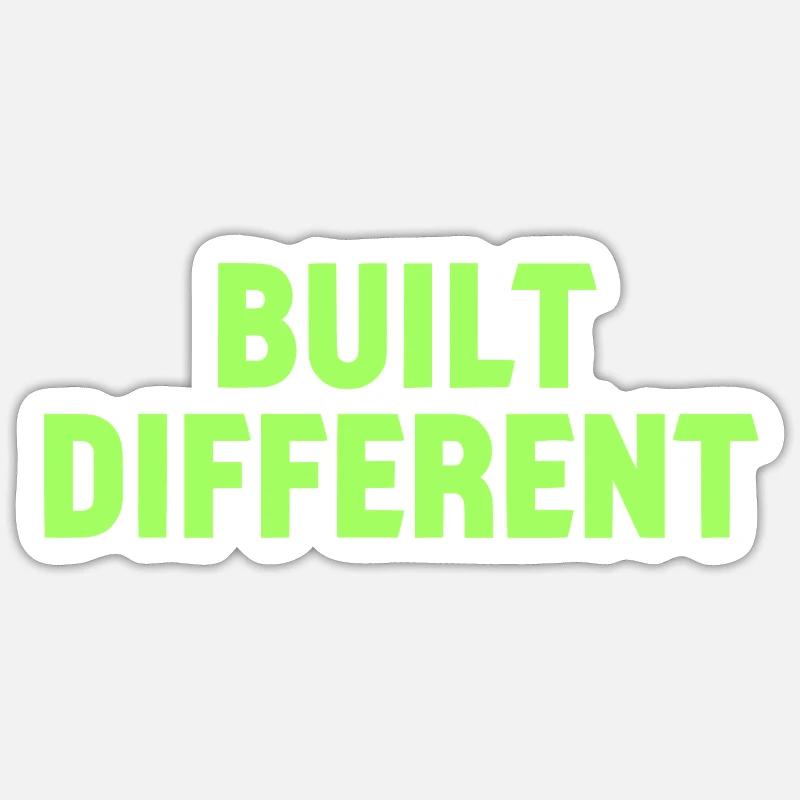 Built Different Neon Tee Sticker size S (10 x 10 cm)