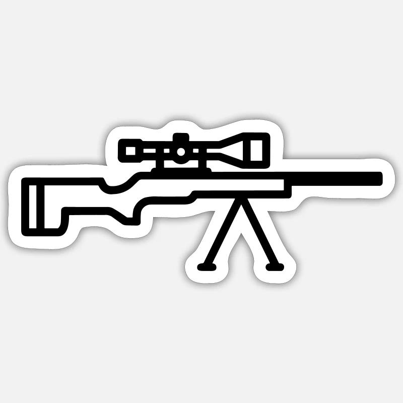 sniper - Sticker taille S (10 x 10 cm) - blanc mat