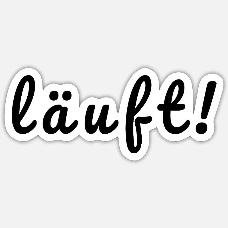 läuft! - Sticker Größe S (10 x 10 cm) - Mattweiß