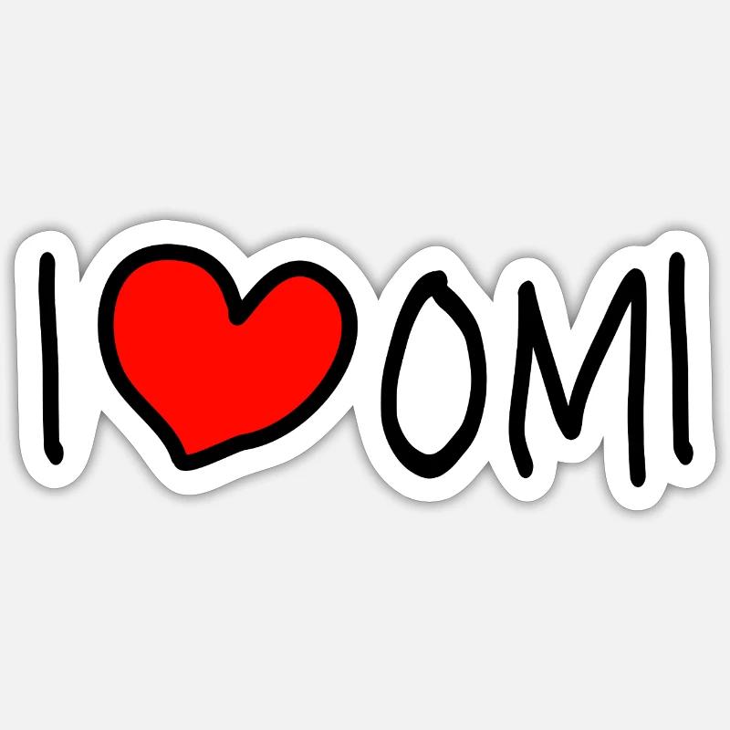 J’aime grand-mère - Sticker taille S (10 x 10 cm) - blanc mat