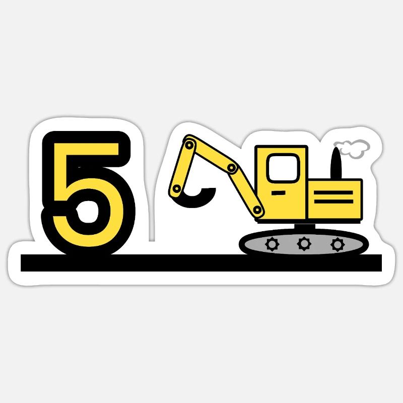Bagger - Sticker Größe S (10 x 10 cm) - Mattweiß