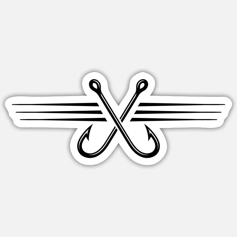 Icône d’hameçon - Sticker taille S (10 x 10 cm) - blanc mat