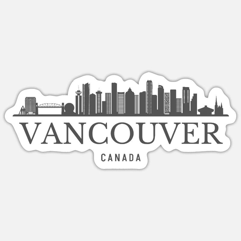Vancouver Canada, silhouette de Vancouver - Sticker taille S (10 x 10 cm) - blanc mat