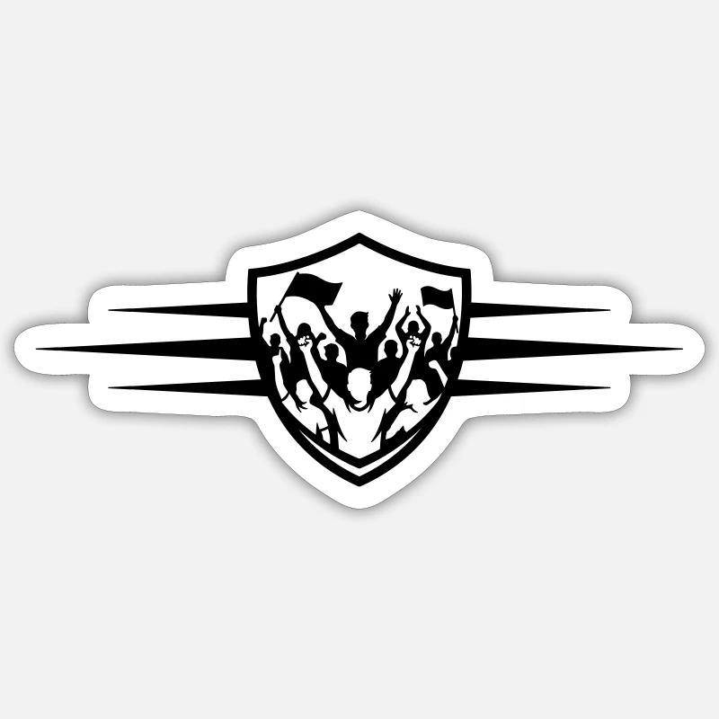 Fans cheering icon - Sticker size S (10 x 10 cm) - white matte