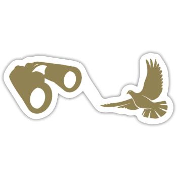Minimalist Bird Watching Silhouette - Sticker size S (10 x 10 cm) - white matte - Front