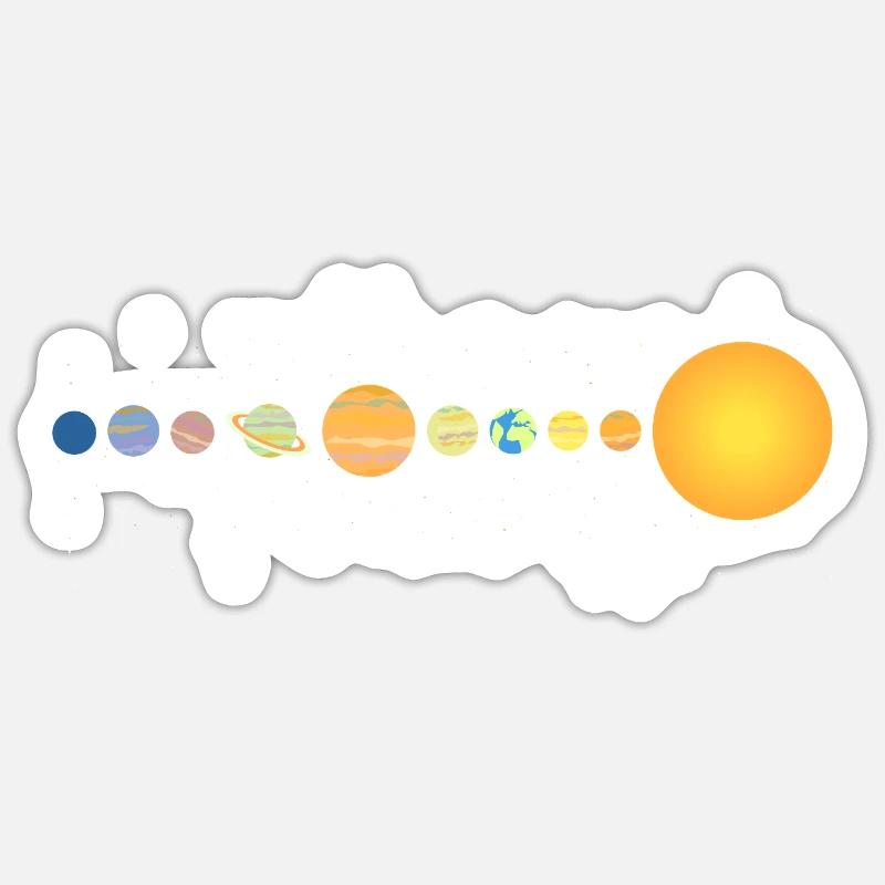 Solsystemplaneter-serien Minimalistisk Sticker størrelse S (10 x 10 cm)
