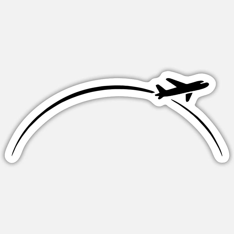 flugzeug - Sticker Größe S (10 x 10 cm) - Mattweiß